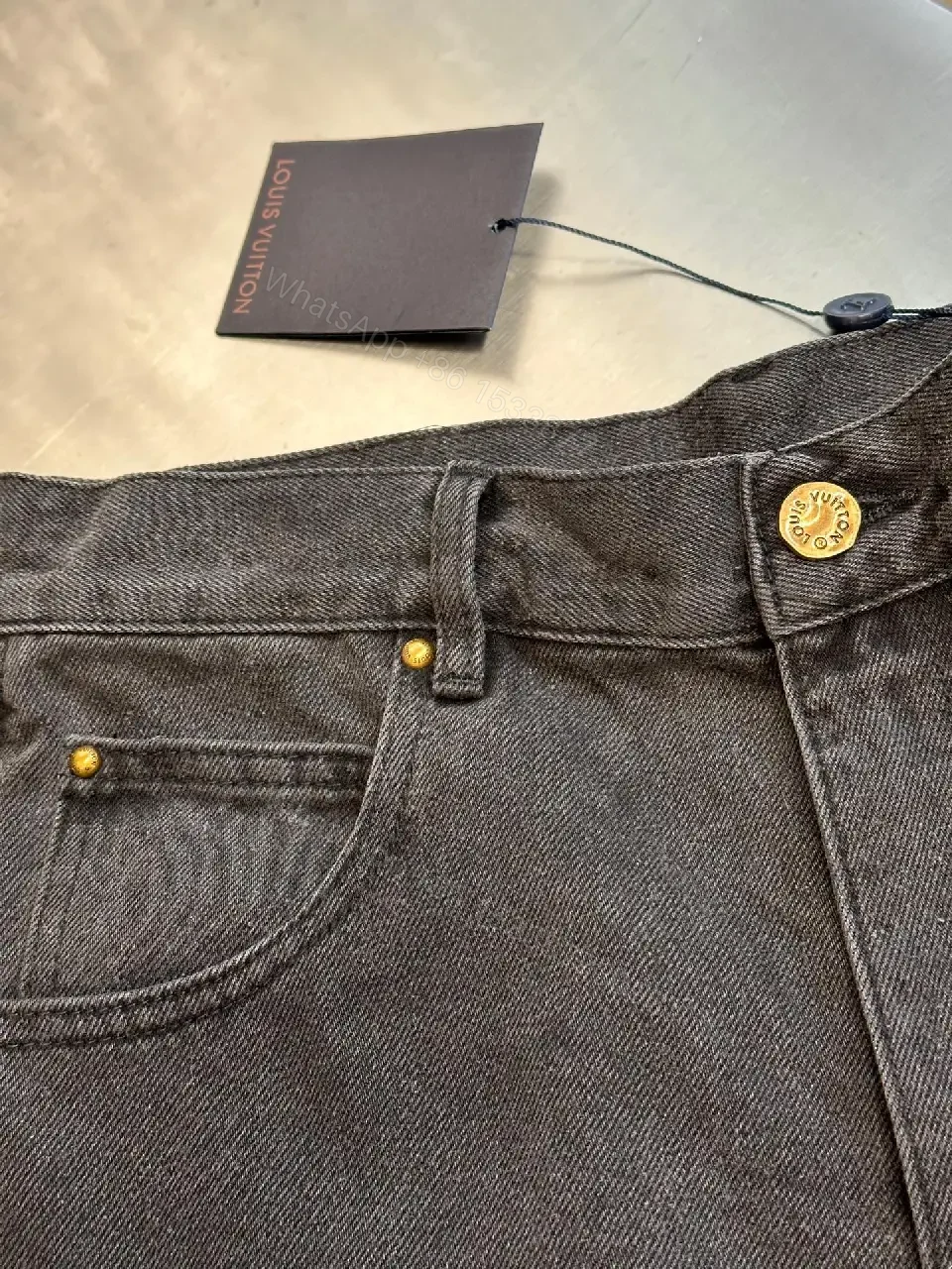 View 4 of Dark-Wave Denim Pant: Premium Monogram Texture, Modern Fit