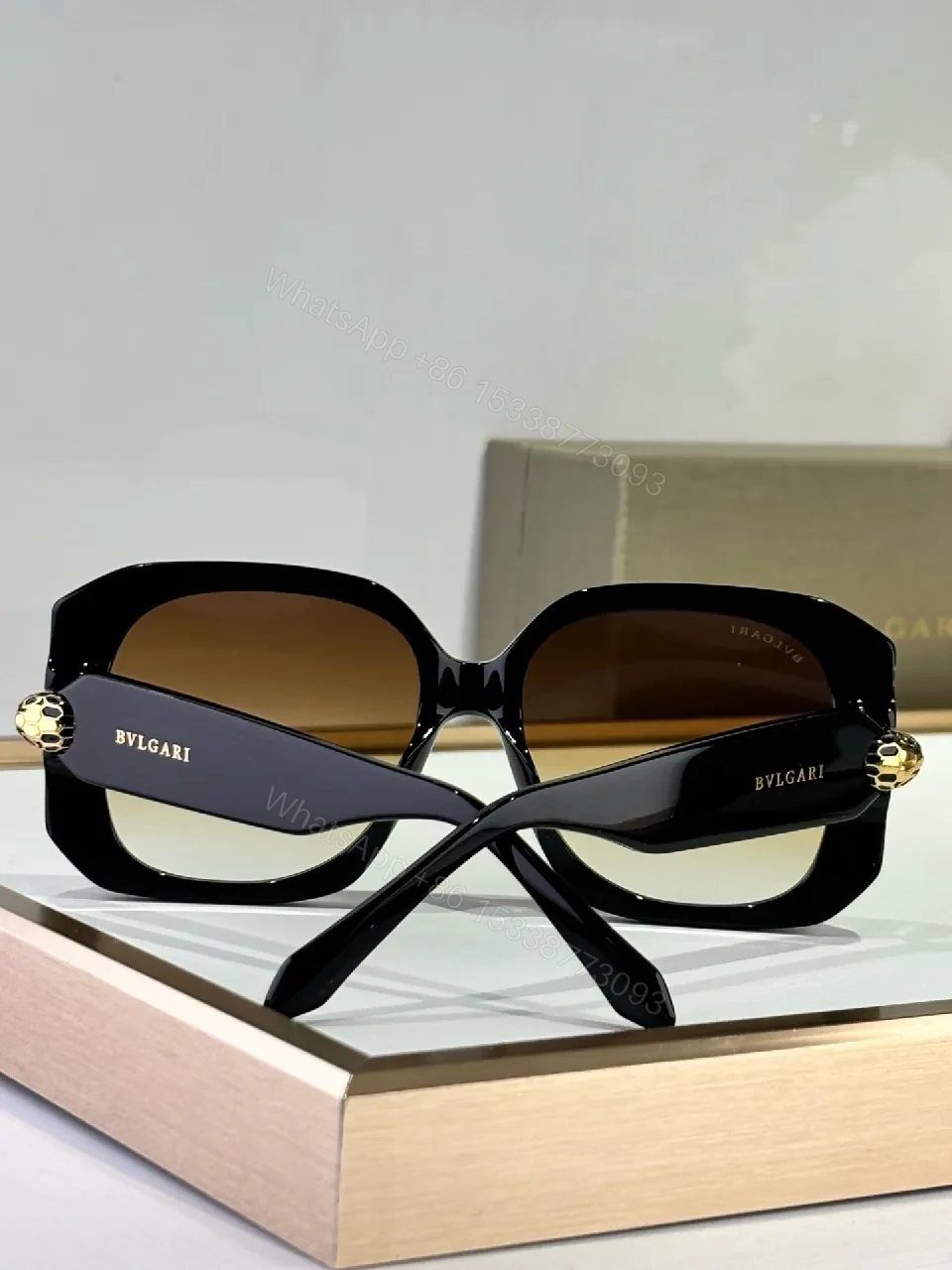 View 3 of Amber Frame Oversized Sunglasses - Gradient UV400 Lens, Acetate, Luxe Style