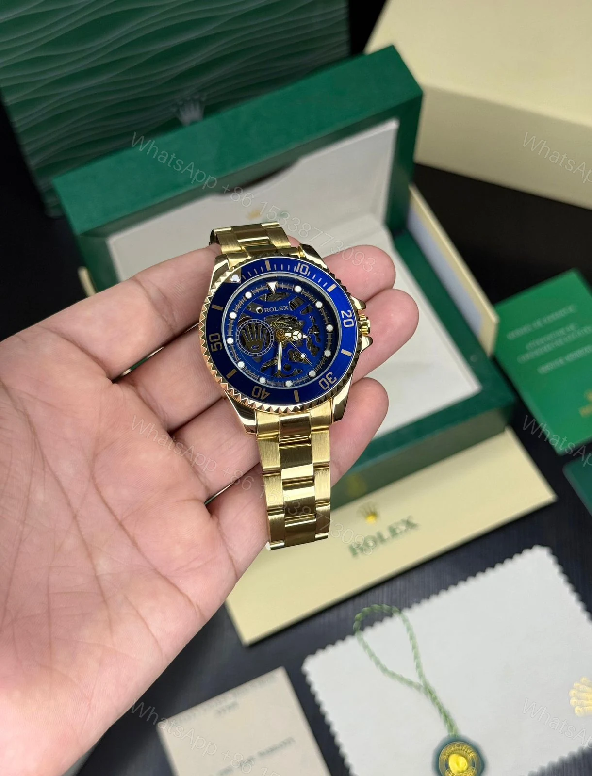 View 2 of First Copy Rolex Men’s Automatic Gold Watch