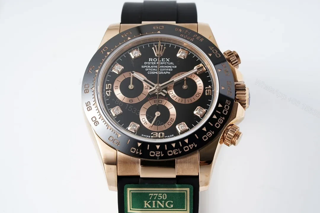 View 2 of GM Factory Clean Factory KING Rolex Daytona Rose Gold Black Dial