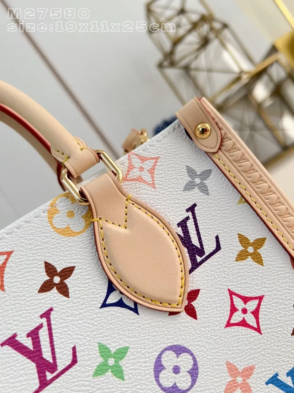 View 2 of Rainbow Monogram Satchel: Colorful Luxury, Structured Craftsmanship