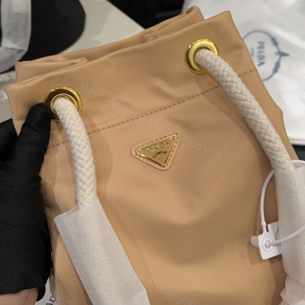 View 5 of Prada Mariner Re Nylon Small Bucket Bag Camel Brown 22Cm 1BE082 2HG8 F0040 V OOO