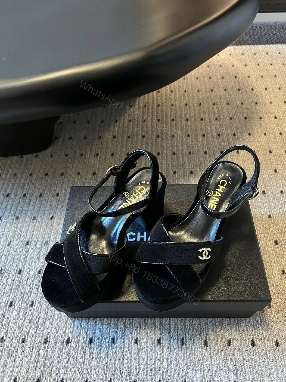 View 4 of Velvet Block-Heel Sandals: Luxe Comfort Everyday Style