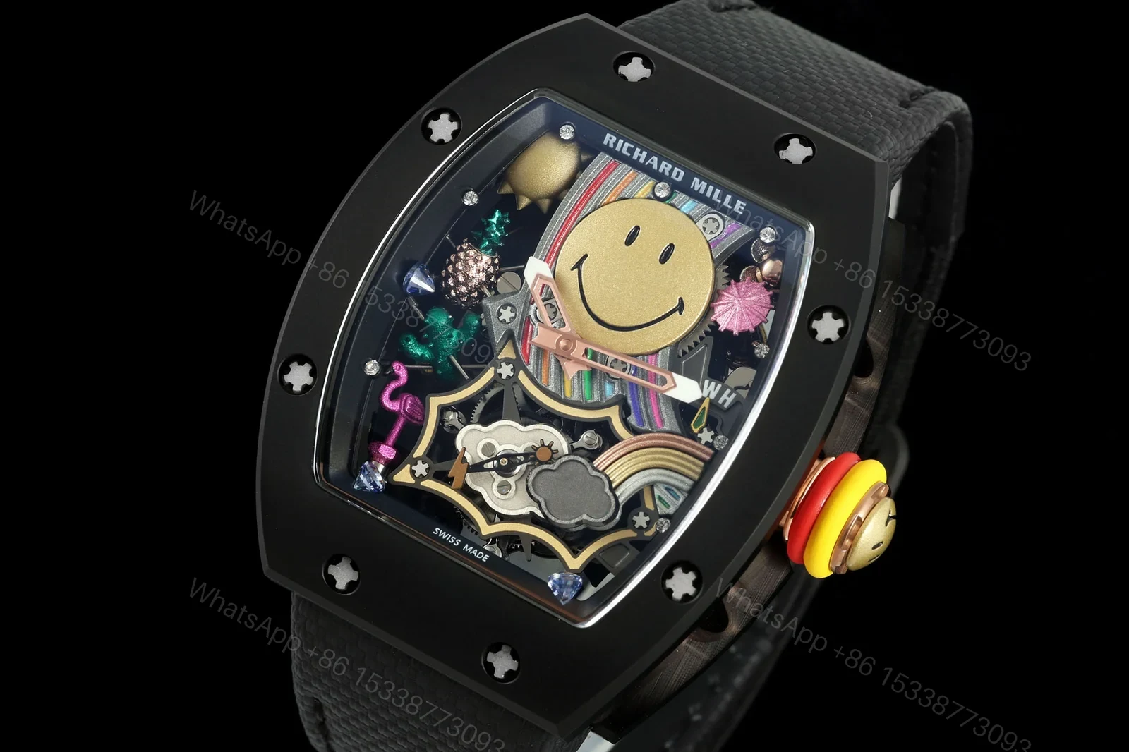 View 2 of Richard Mille RM 88 Tourbillon Automatic Smiley Skeleton Watch Ultimate Edition RG-RM-RM88-SMILEY-TOURBILLON1