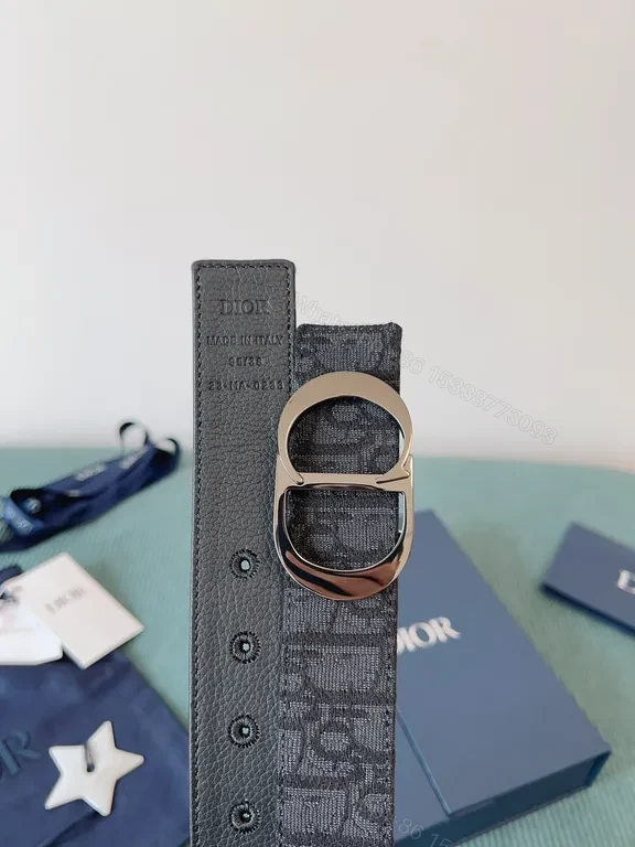 View 5 of Dior Oblique Belt - Monogram Luxe Leather Belt