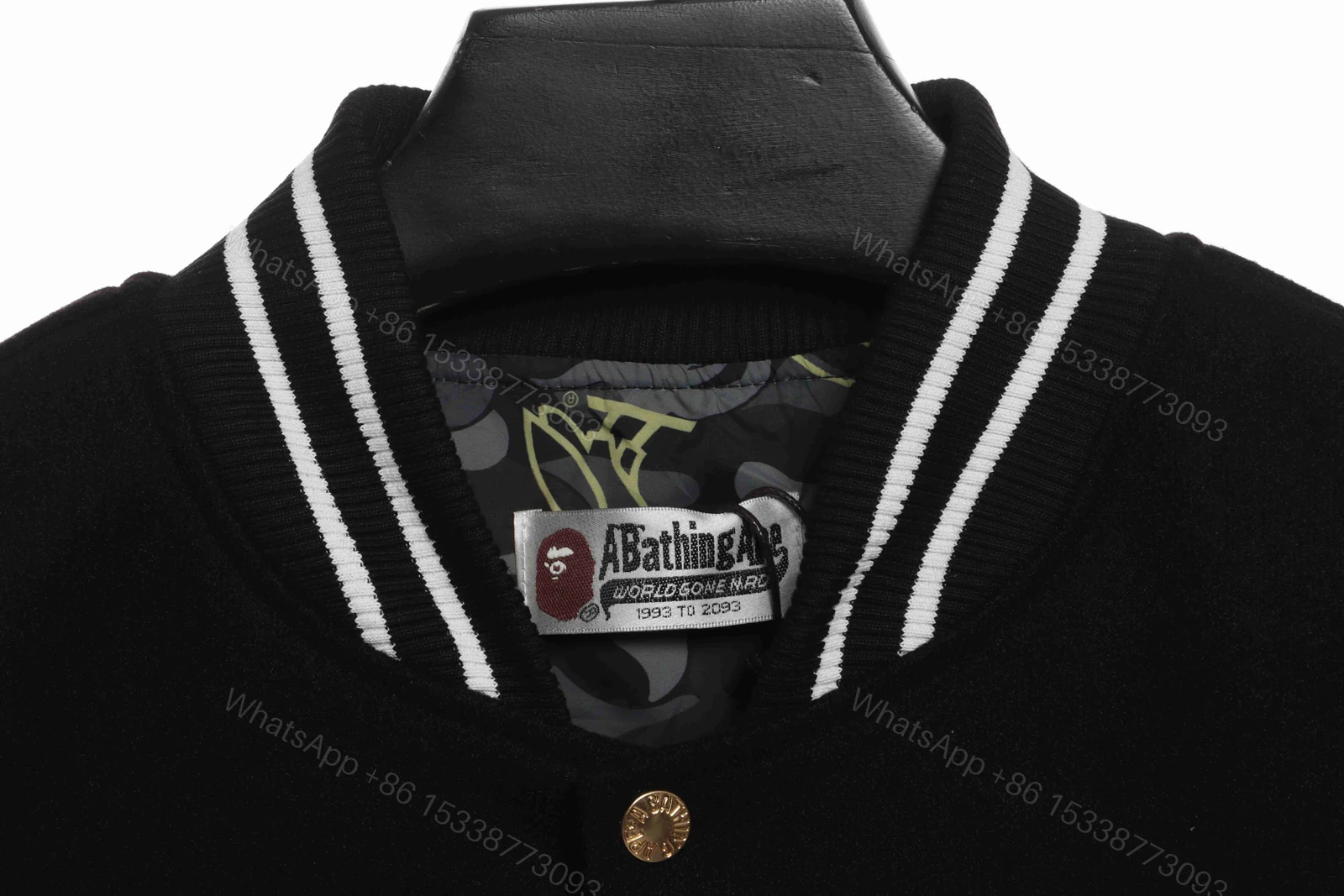 View 7 of Bape x OVO Varsity Jacket Black
