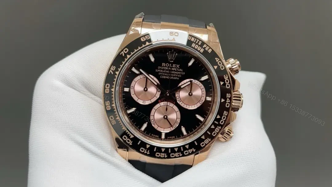 View 3 of Rolex Cosmograph Daytona Everose Cerachrom Black Sundust Oysterflex 126515LN-0002