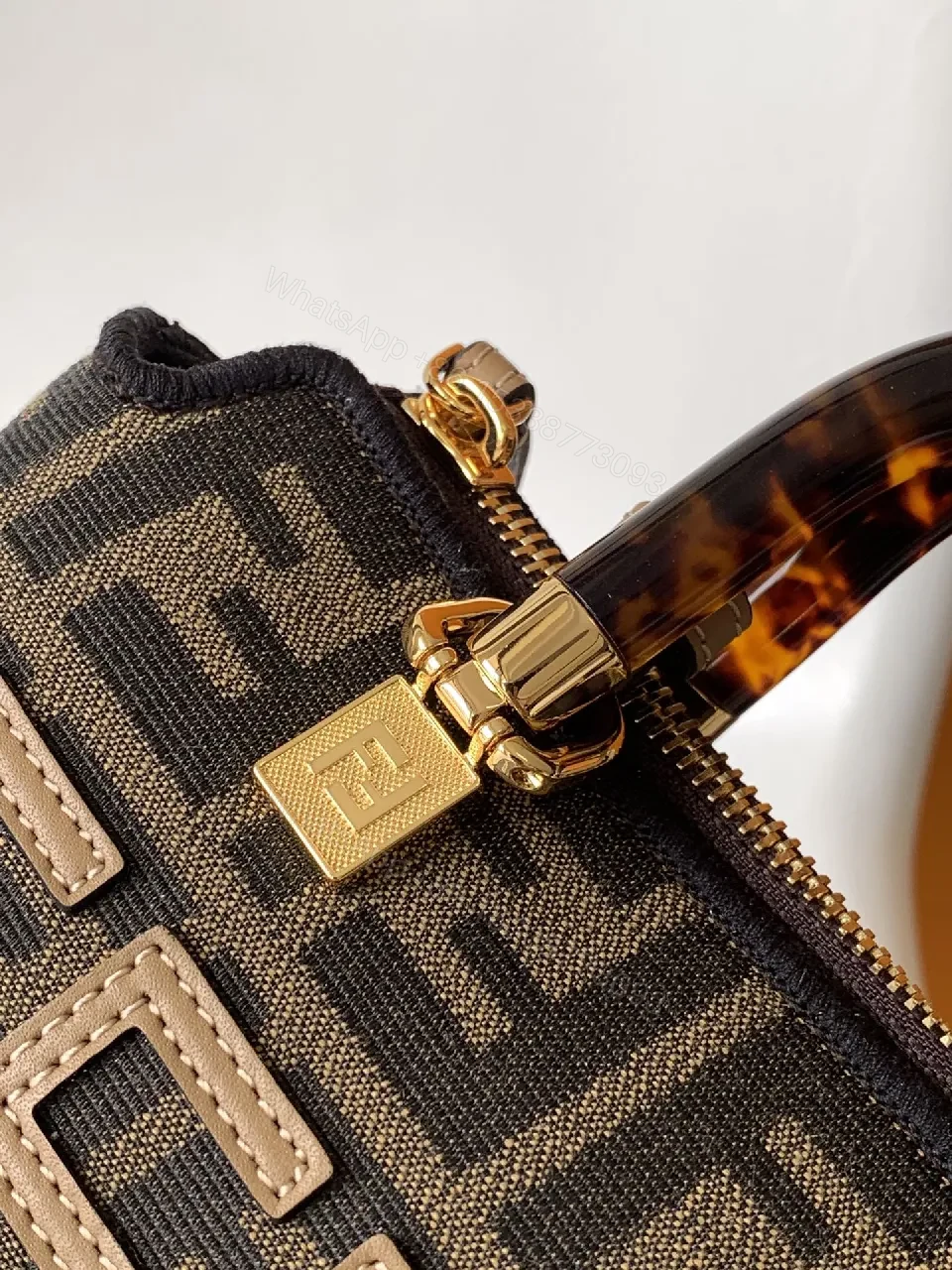 View 7 of Compact Monogram Tote: Luxe Everyday Carrier with Gold Hardware