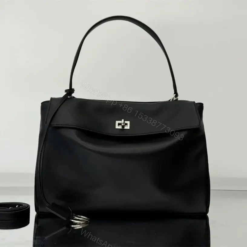 高仿Balenciaga*Rodeo系列5U1000小牛皮手袋黑銀中號免檢版 — view 1