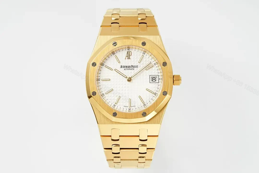 Audemars Piguet Royal Oak 15202 Gold Watch with Petite Tapisserie Dial — view 1