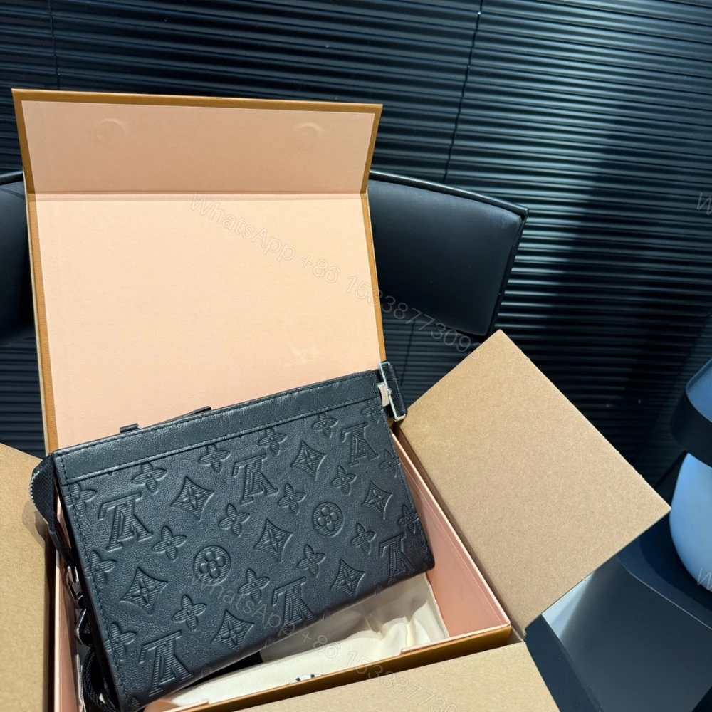 View 3 of Louis Vuitton Gaston Wearable Wallet Monogram Shadow Black 22Cm M81115