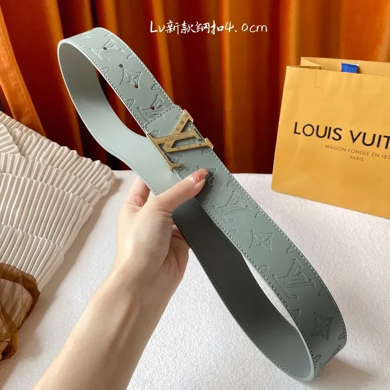 View 3 of Monogram Gray Calfskin Belt â€“ Subtle Luxury, Everyday Style