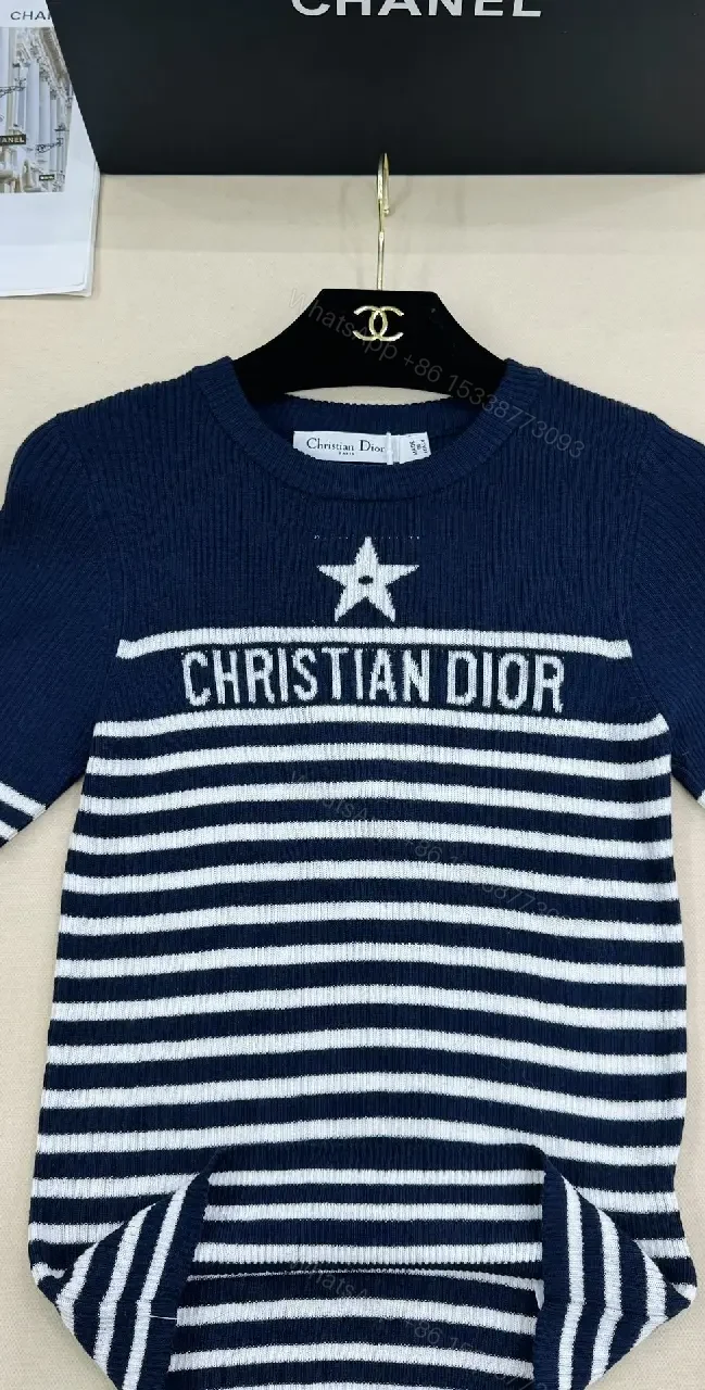 View 5 of Bold Stripes Knit Tee with Crest Logo