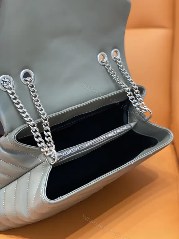 View 5 of Chevron MatelassÃ© Leather Shoulder Bag â€” Subtle YSL Sophistication