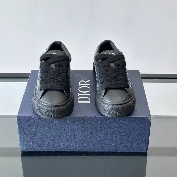 View 3 of DIOR B33 SPIN SNEAKERS – LIMITED AND NUMBERED EDITION BLACK SMOOTH CALFSKIN – CD207