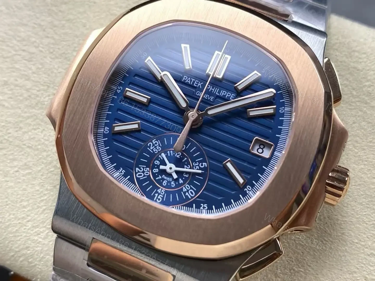 View 7 of Replica Patek Philippe Nautilus Chronograph Date Two-Tone 5980/1AR-001