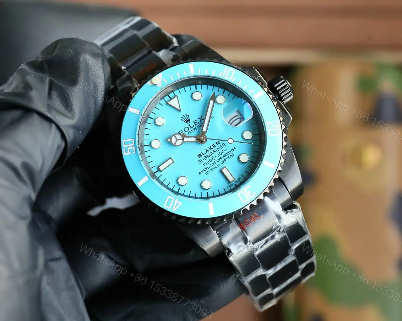 View 2 of Blaken Custom Rolex Submariner Tiffany Blue DLC 40mm RG-CUSTOM-SUB-40MM-BLAKEN-TIFFANY-DLC