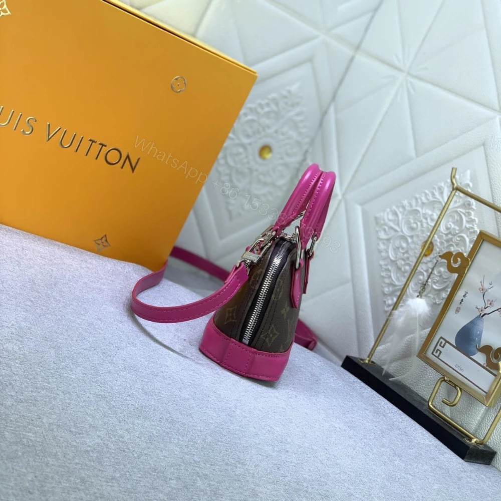 View 3 of Louis Vuitton Mini Alma Monogram Canvas Mix With Pink 18Cm M83206