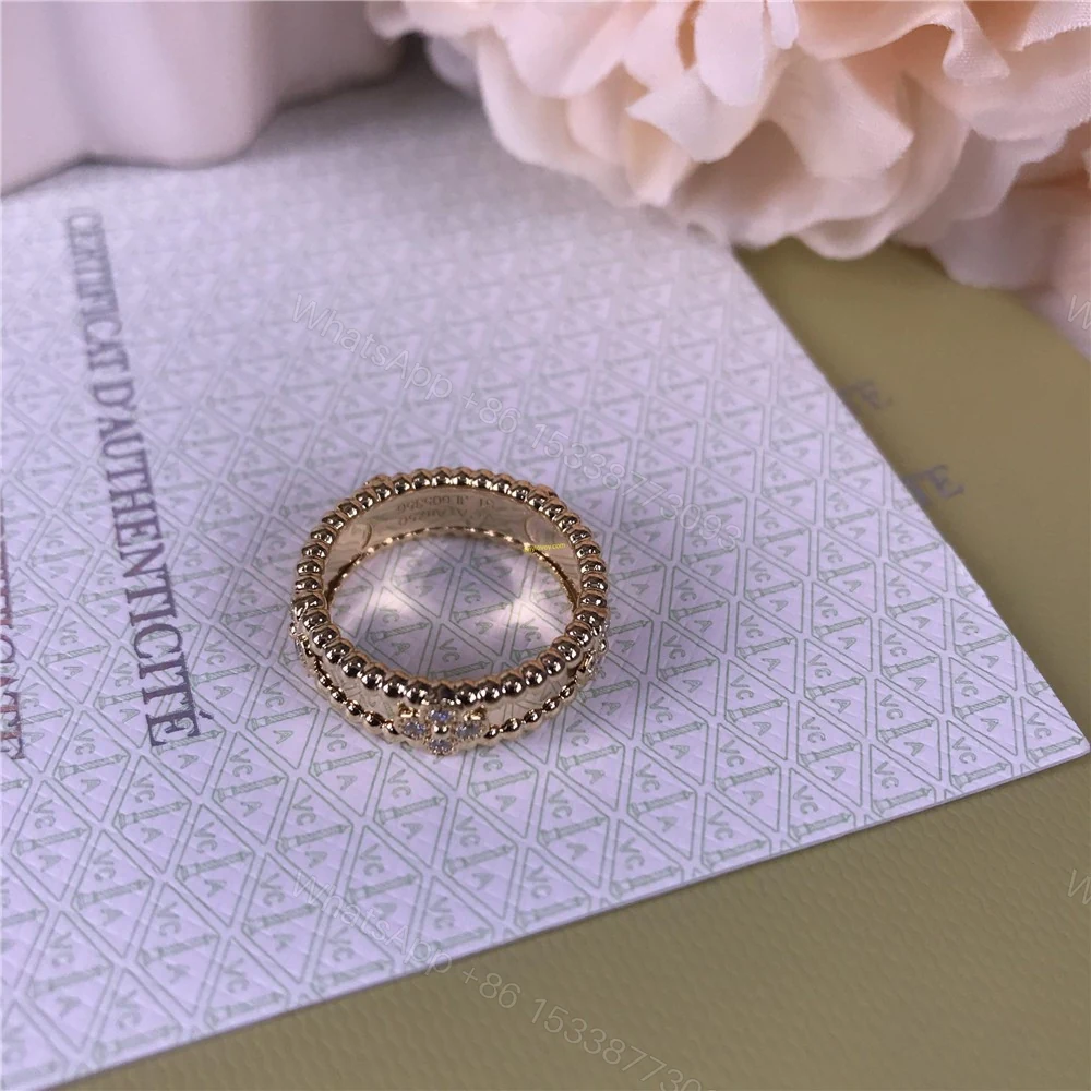 View 2 of VCA Perlee Sweet Clovers Ring Diamonds Yellow Gold VCARPJMZ00