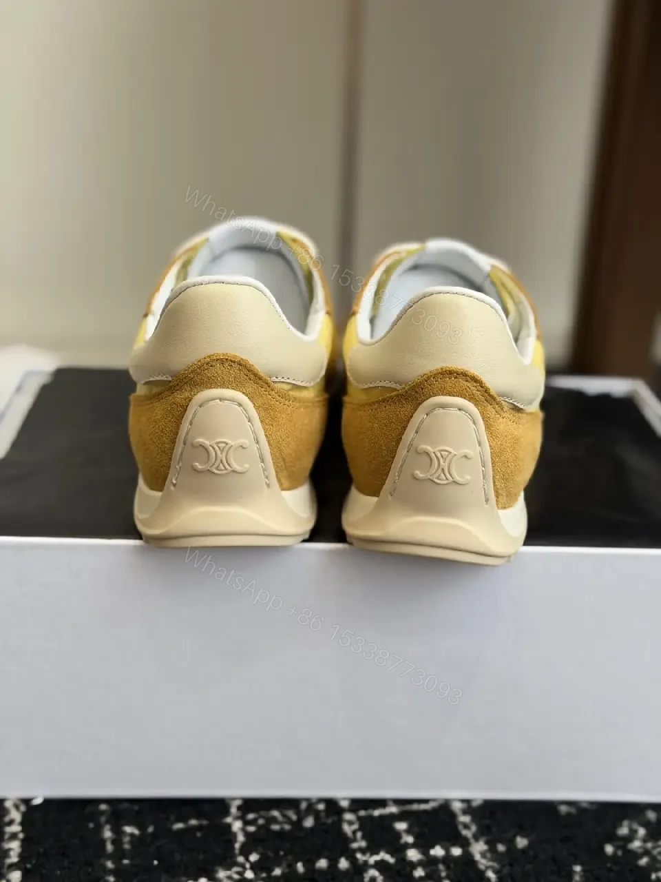 View 10 of Warm Honey-Tone Suede Leather Sneakers with Lightweight Cushioned Sole
