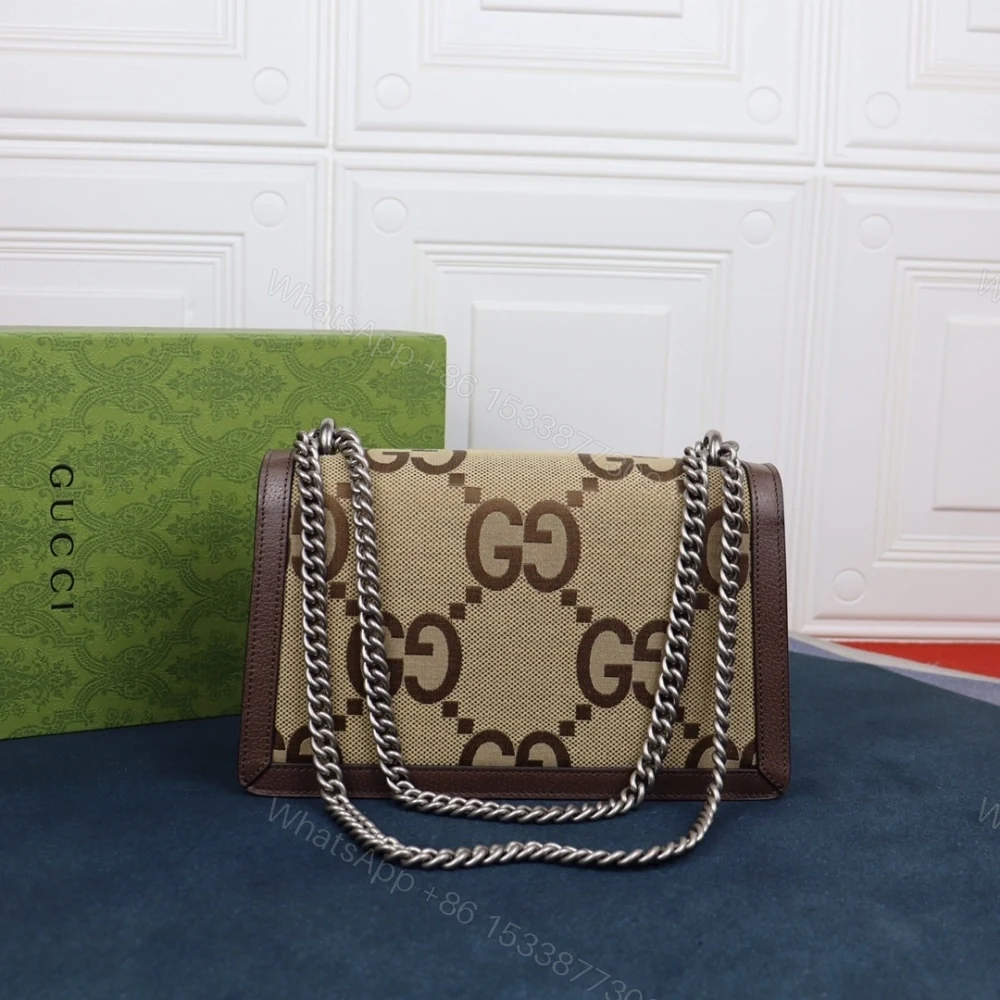 View 4 of Gucci Dionysus Bag Jumbo GG Canvas Super Mini Brown 28Cm