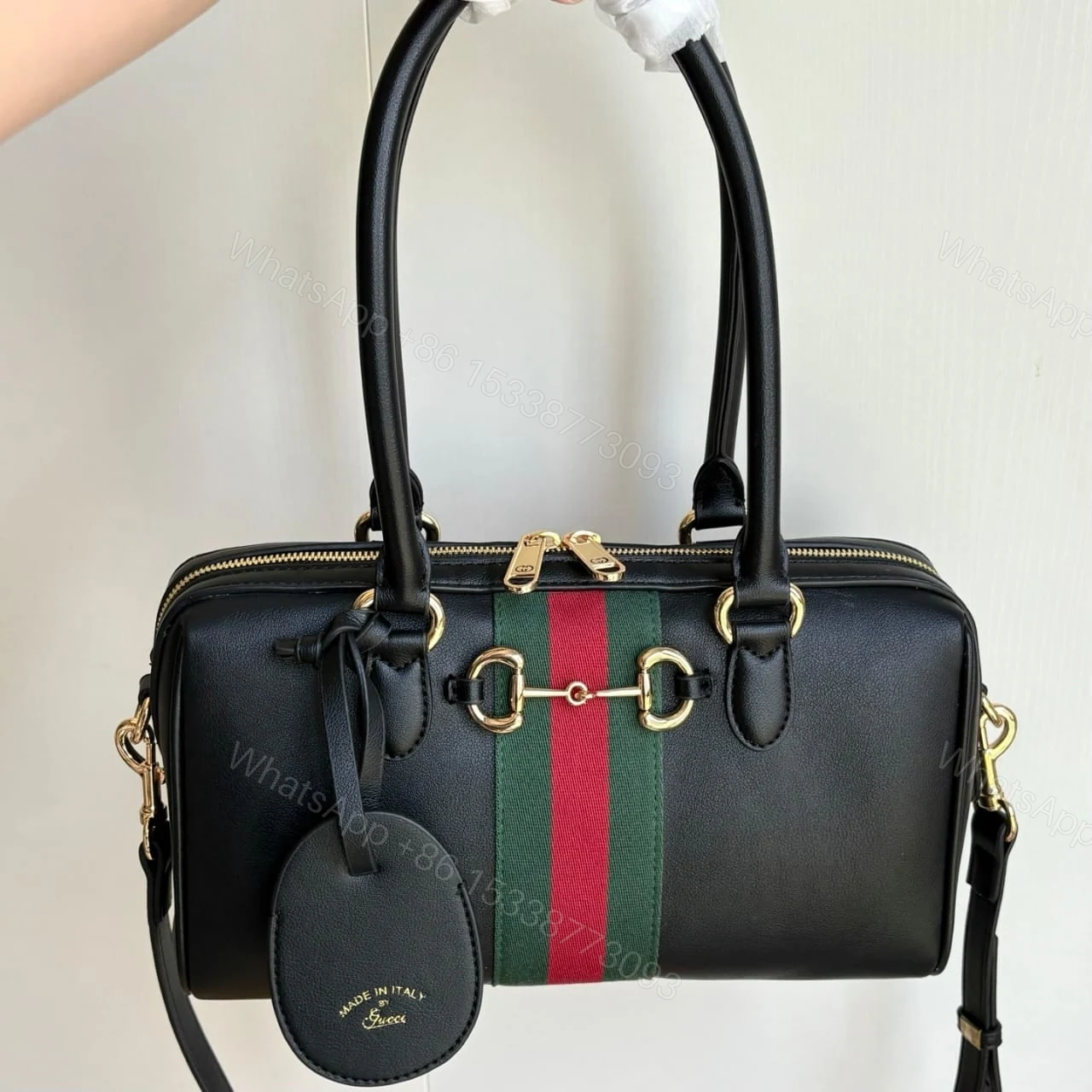 View 7 of Gucci Borsetto Medium Boston Bag Black Leather 28cm