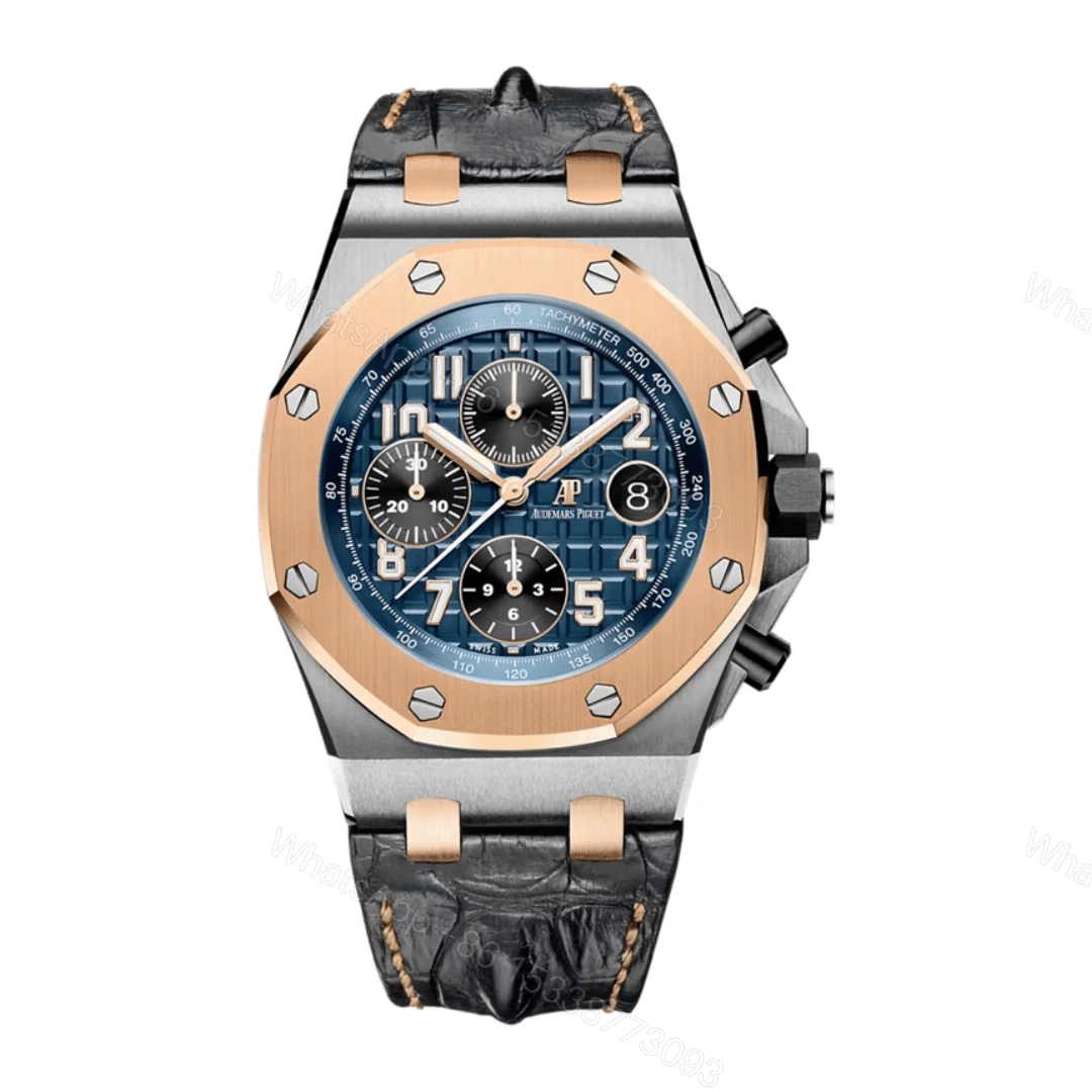 Audemars Piguet Offshore Chronograph Blue Dial Leather Replica — view 1