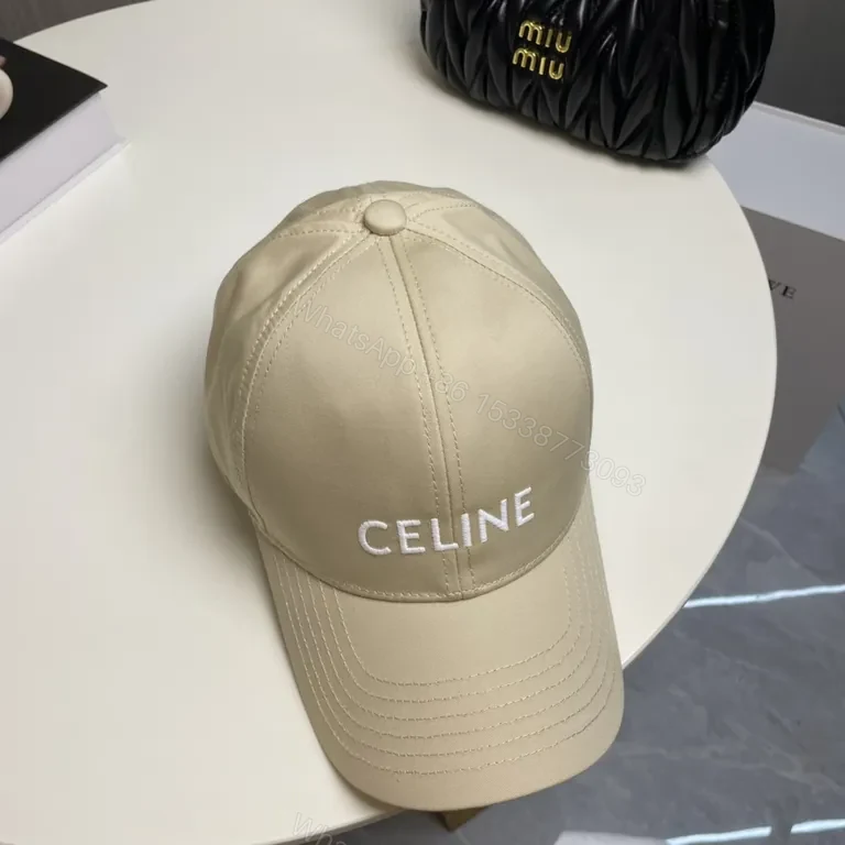 View 3 of Chic Beige Celine Logo Cap â€“ Premium Minimalist Style