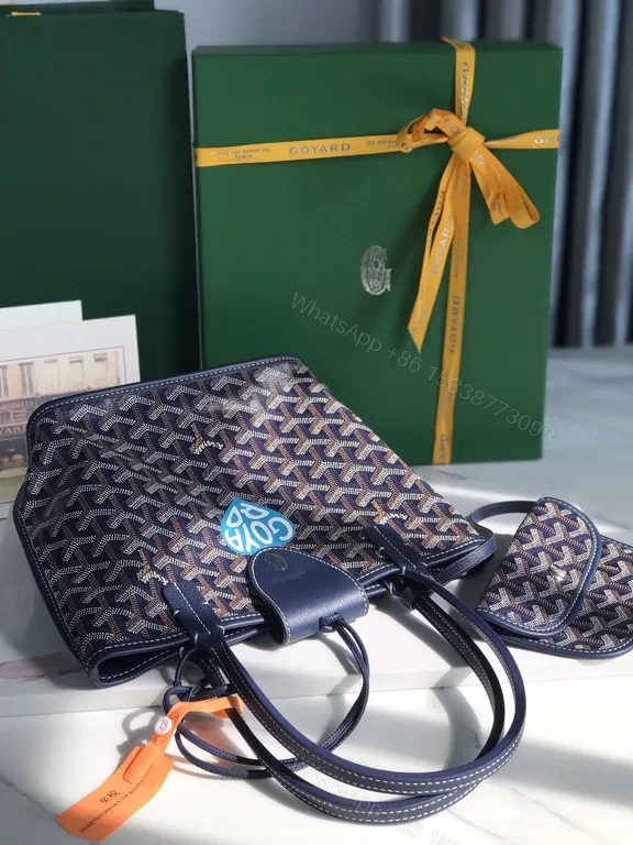 View 6 of Chic Navy Tote + Pouch Set: Designer-Influenced, Everyday Luxe