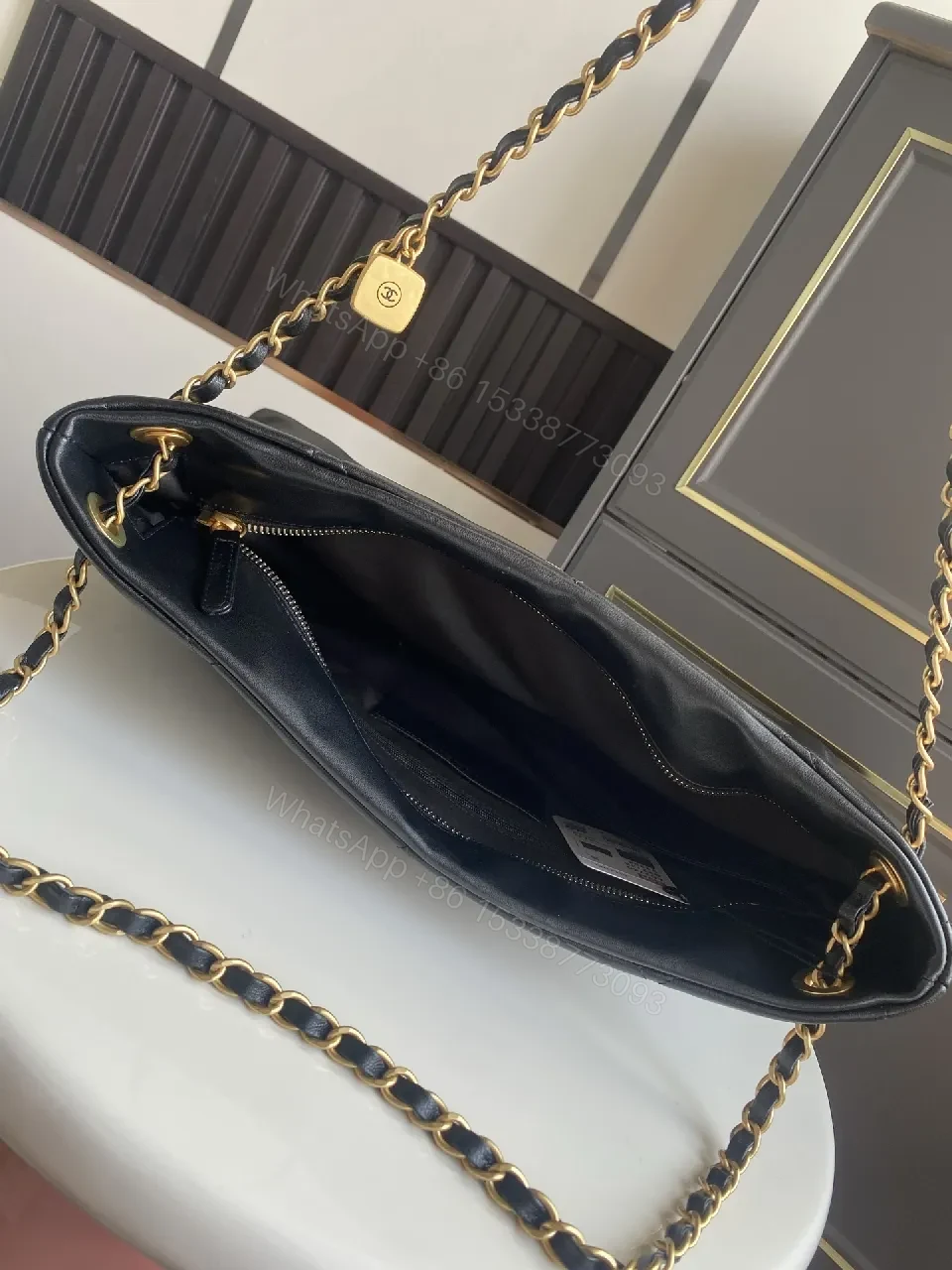 View 8 of Quilted Black Leather Tote: Luxury Street-Style Carryall