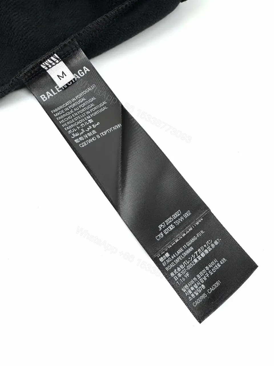 View 2 of Black Cotton Minimalist Logo Collar Sweatshirt