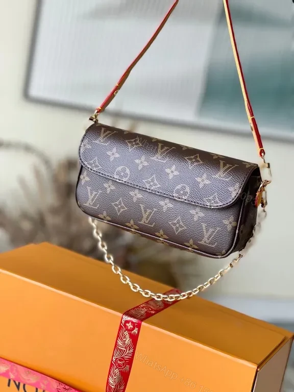 Monogram Canvas Compact Bag: Convertible Chain & Crossbody Style — view 1