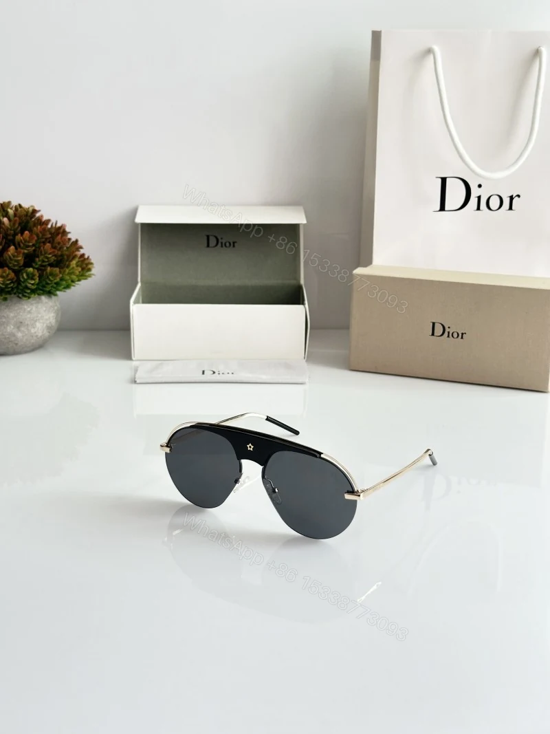 View 4 of First Copy Dior Gold Black Sunglasses