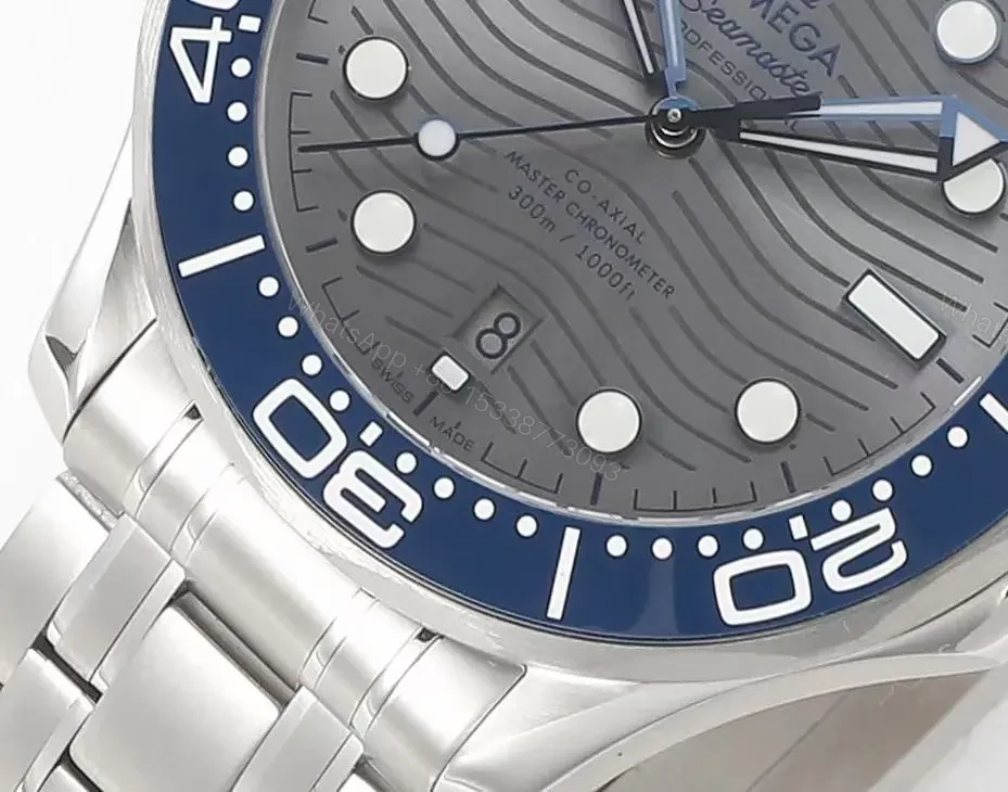 View 5 of Omega Seamaster Diver 300M Co-Axial Master Chronometer 42mm Stainless Steel Watch with Black Ceramic Bezel and Grey Dial