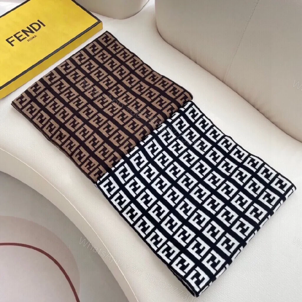 View 7 of Bold Fleece Knit Scarves: Luxe Camel-Espresso Wrap