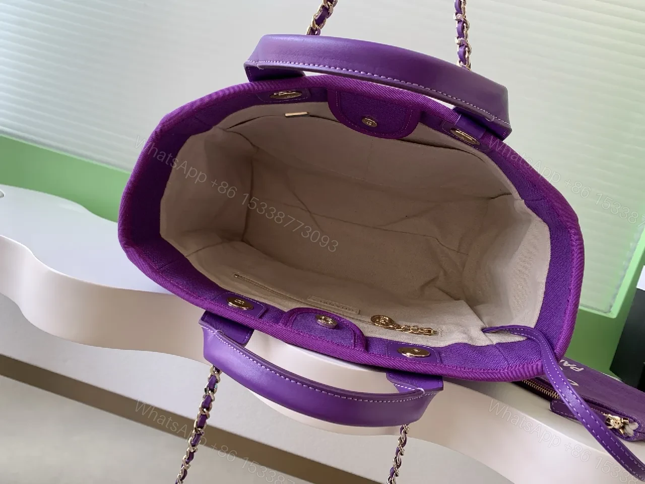 View 7 of Purple Canvas Tote: Luxe-Chic Everyday Carry Bag
