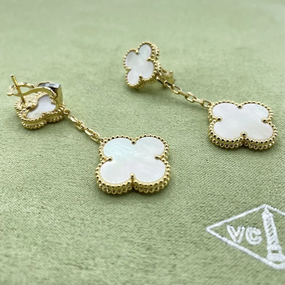 View 2 of VCA Magic Alhambra Earrings, Mother of Pearls