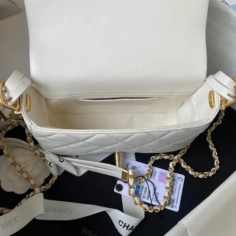 View 2 of Ivory Quilted Leather Flap Bag â€” Luxe Everyday Carry