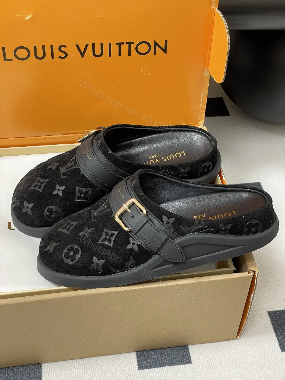 View 5 of Chic Monogram Slip-Ons: Luxe Comfort, Modern Style, Mules
