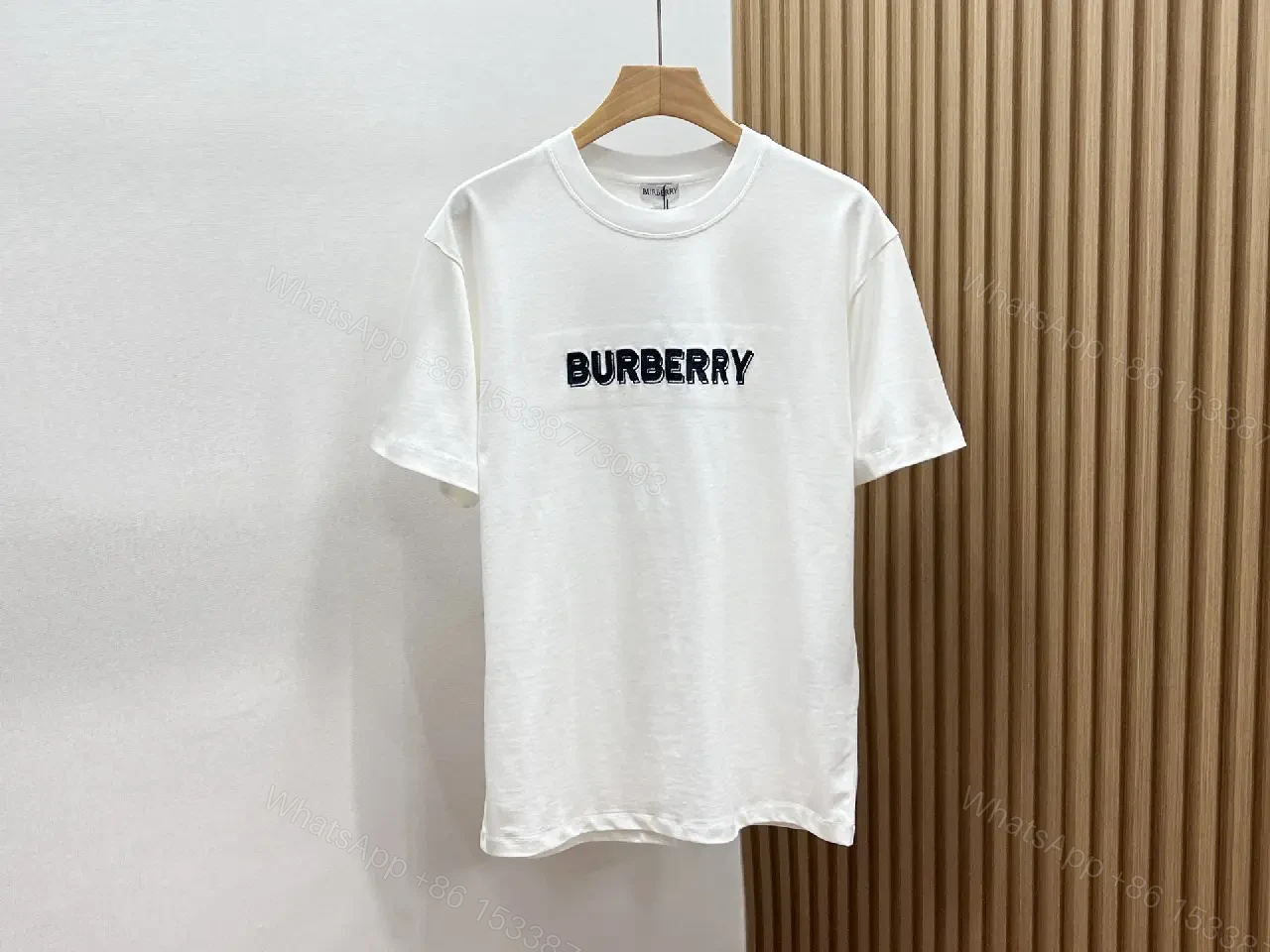View 8 of Olive Cotton Oversized Burberry Logo Tee Short-Sleeve Shirt