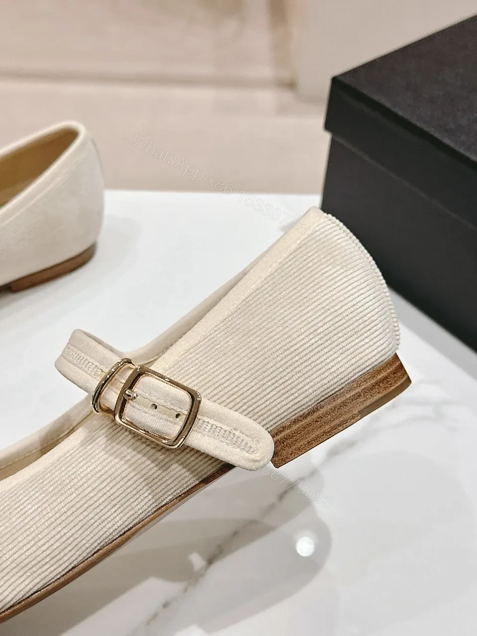 View 4 of Soft Knit Mary Janes with Crest Detailing Flats