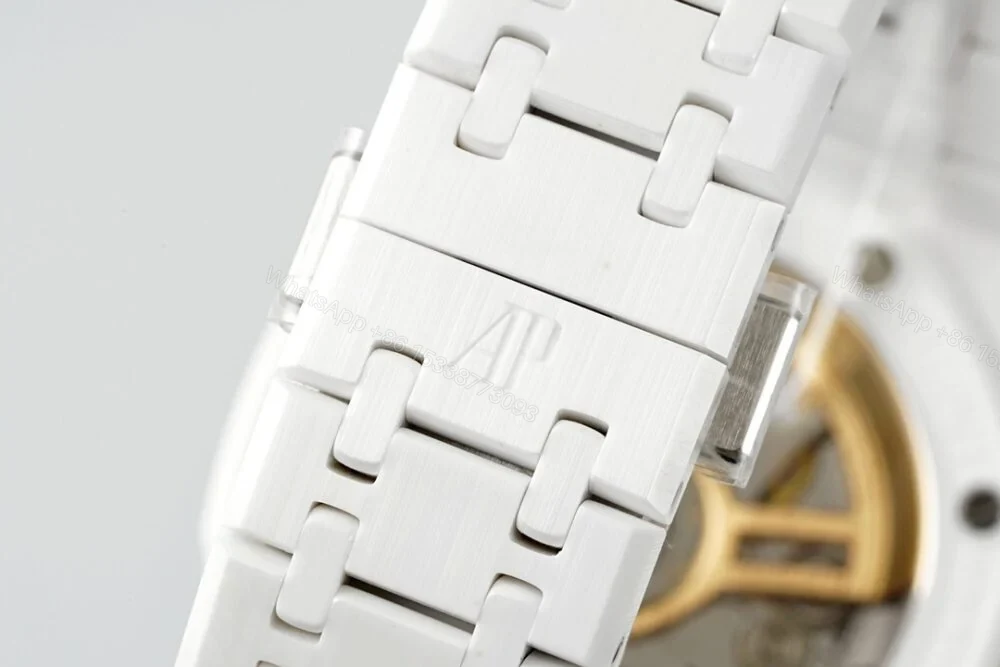 View 3 of Replica AP Royal Oak White Ceramic Black Dial 41mm