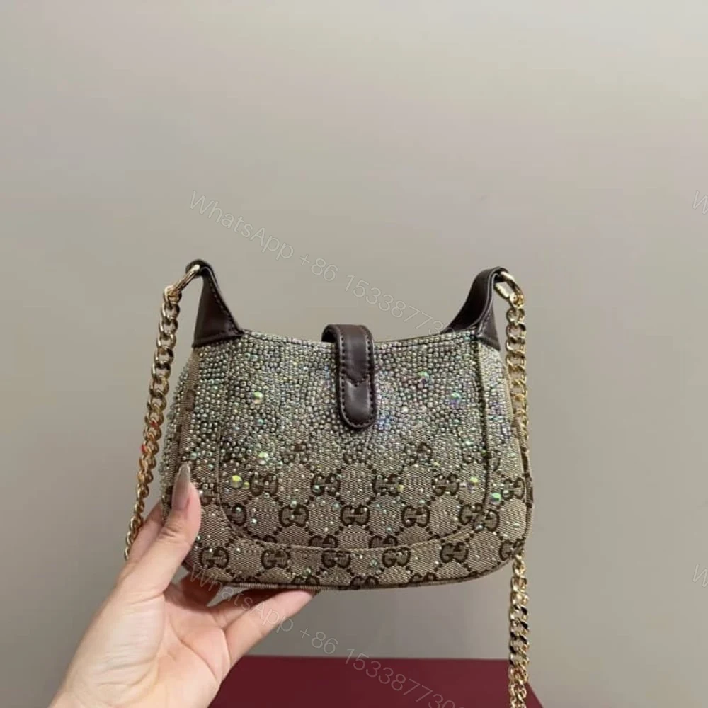View 4 of GUCCI JACKIE NOTTE MINI BAG BEIGE AND DARK BROWN 19CM