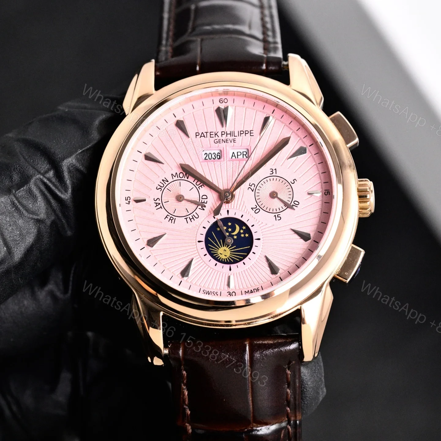 View 5 of Patek Philippe Complicated Functions Men’s Watch 42mm Leather Strap Ultimate Edition TW-PP-COMPLICATION-9100-42