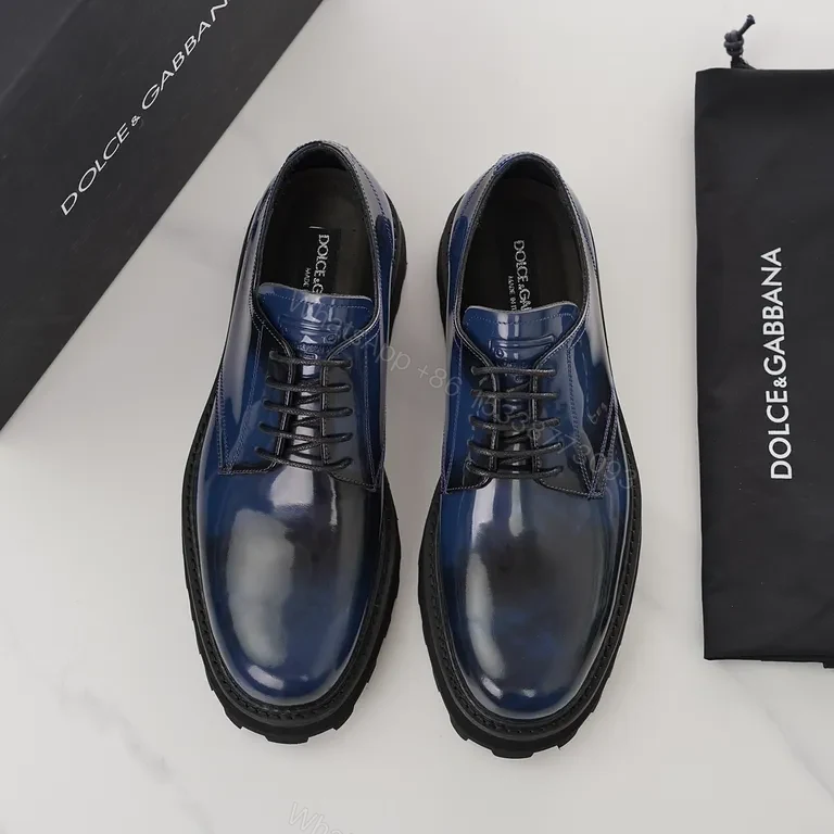 View 8 of Navy Patent Oxford with Rugged Platform Sole: Luxury Edition Dress Shoe