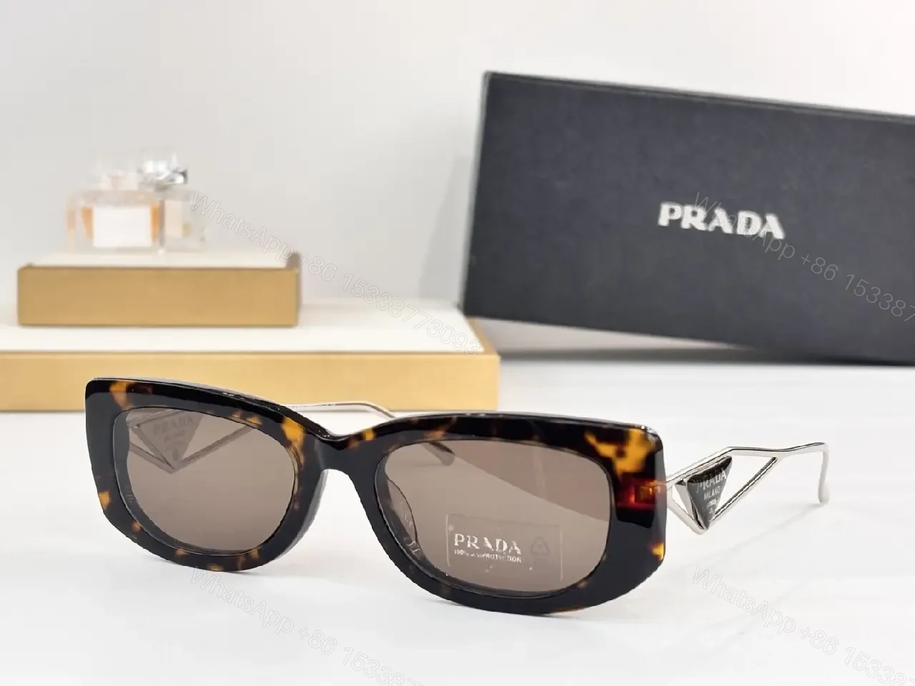 View 3 of Lilac-Gray Acetate Square Sunglasses with Gunmetal Accents, Premium Style