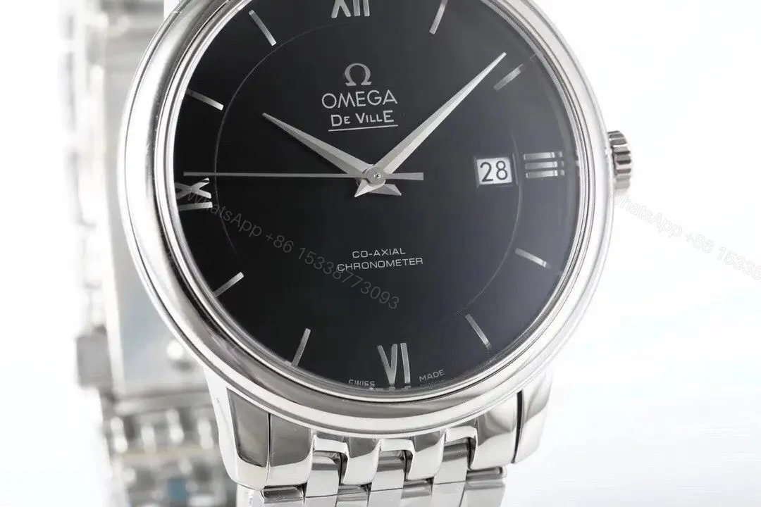 View 4 of Omega DeVille Prestige Black Dial Stainless Steel Watch with Miyota 9015 Movement