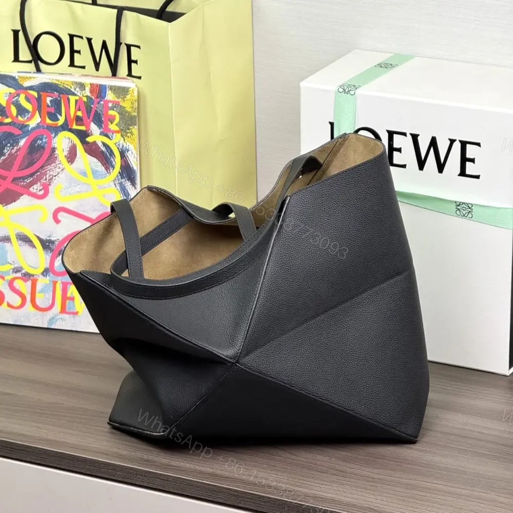 View 5 of 高仿Loewe*Fold系列1100幾何Tote包黑色中號免檢版
