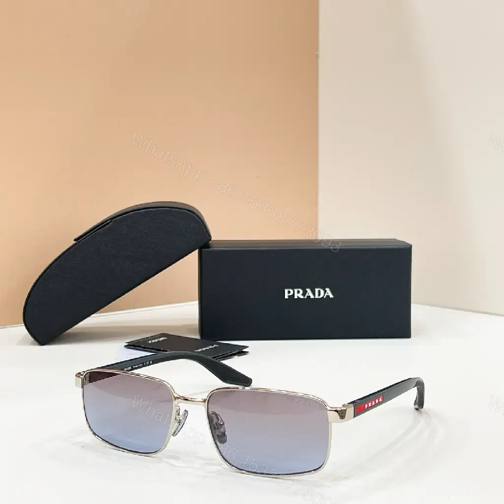 View 8 of Silver-Toned Metal Aviator Sunglasses with Gradient Lenses and Prada Logo