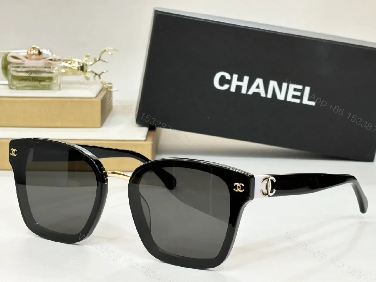 View 5 of Brown Luxury Sunglasses with Gold Detailing - Effortless Chic Eyewear